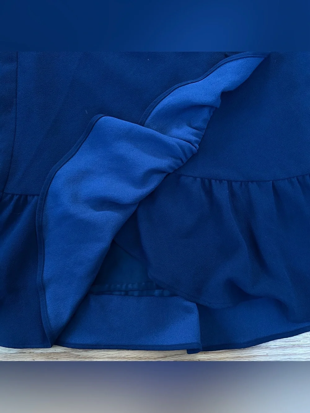 Boden Navy Faux Wrap Ruffle Hem Pencil Skirt Size 4